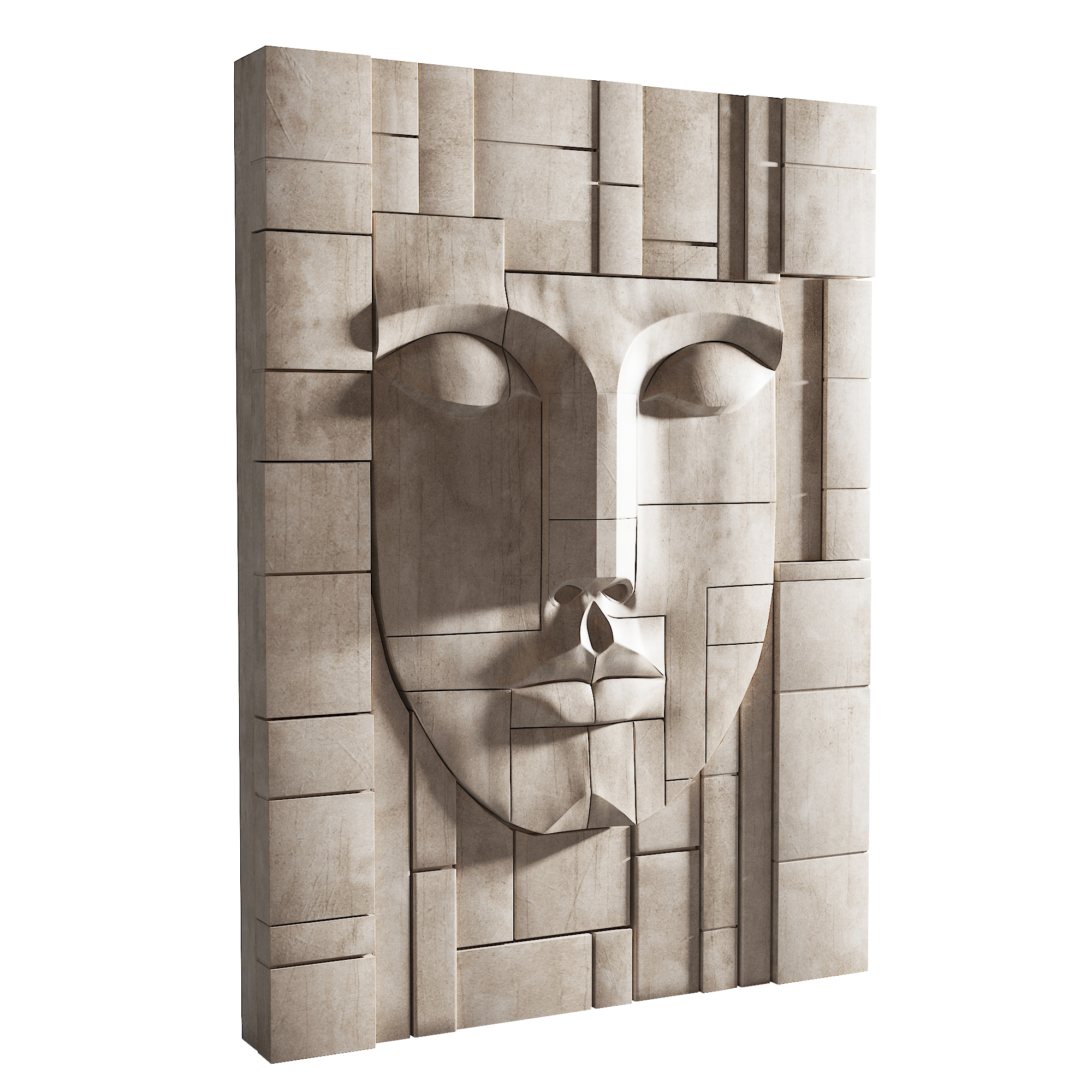 Face Wall Art Stone Frame