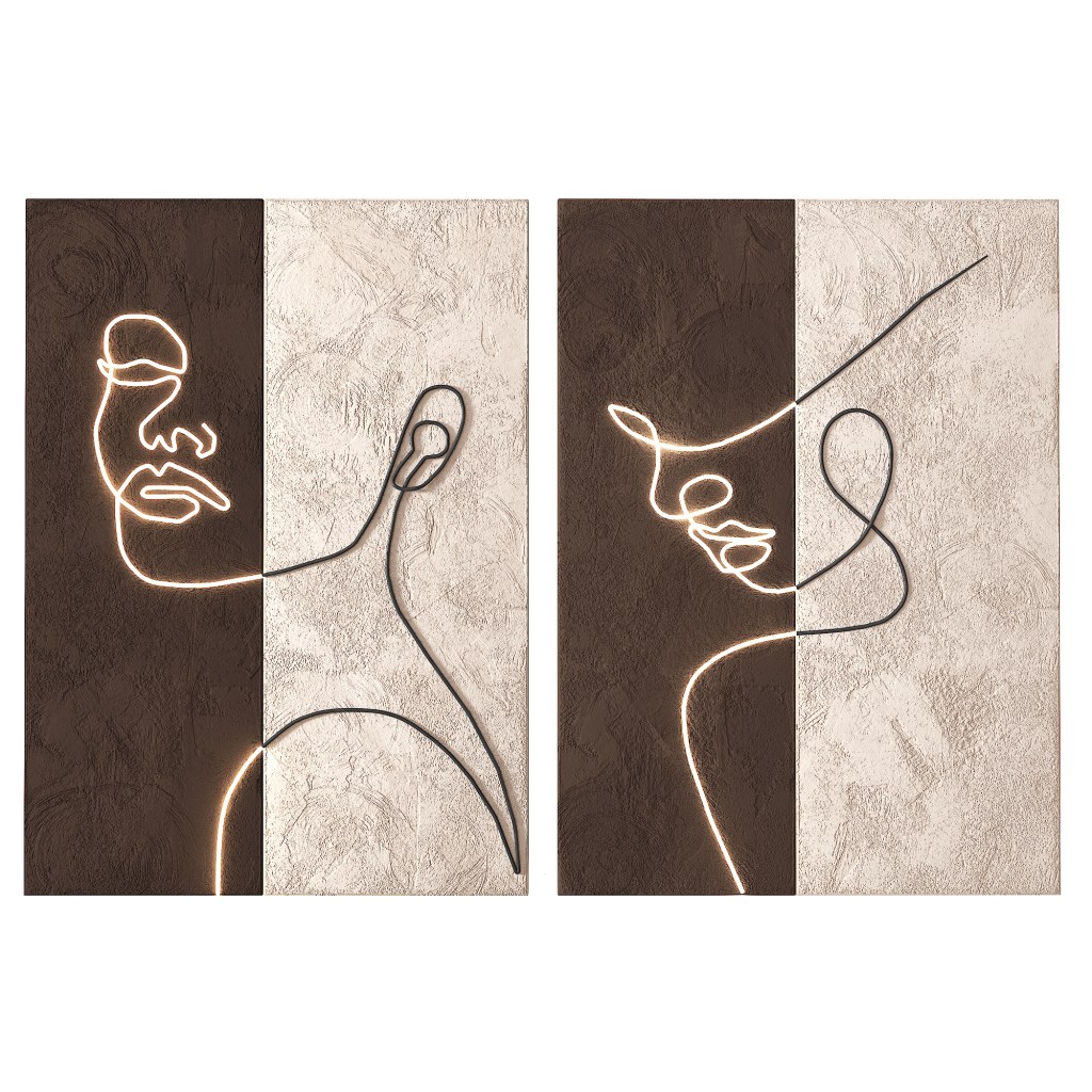 Wall art face decor LED