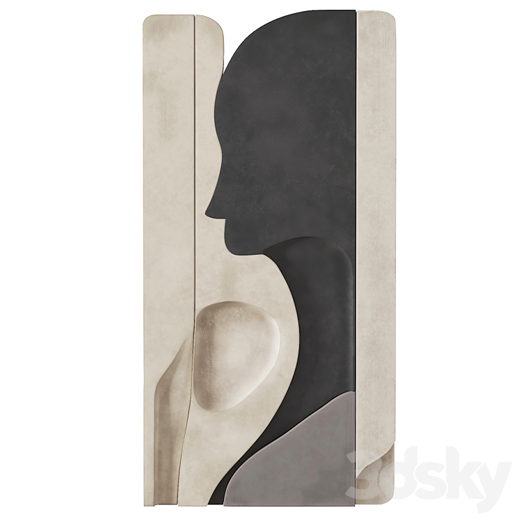 Sculptural Minimalist Wall Art Face Panel
